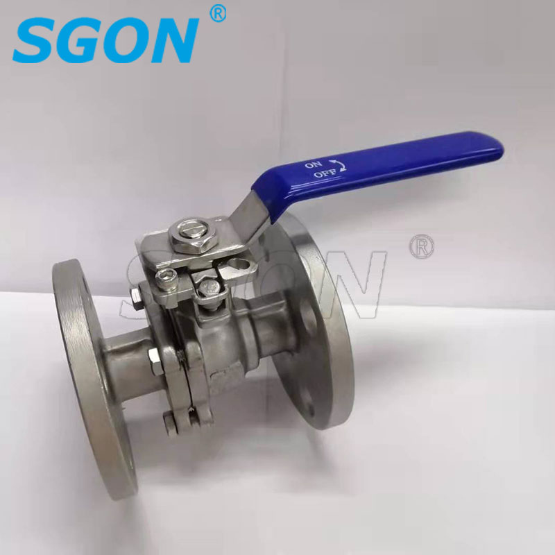 2PC Stainless Steel Flange Ball Valve With ISO5211 Mounting Pad